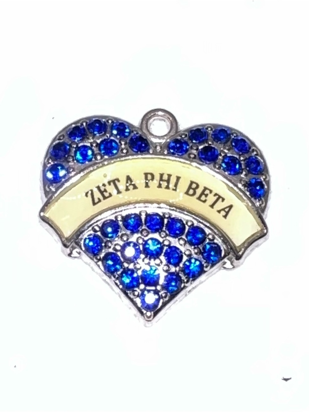 Zeta Phi Beta Blue Heart Crystal Pet ID Tag